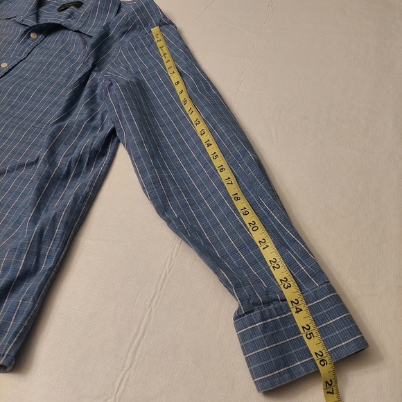 Eddie Bauer Blue White Plaid Button Up Long Sleeve Business Casual Size XLarge - Picture 6 of 10